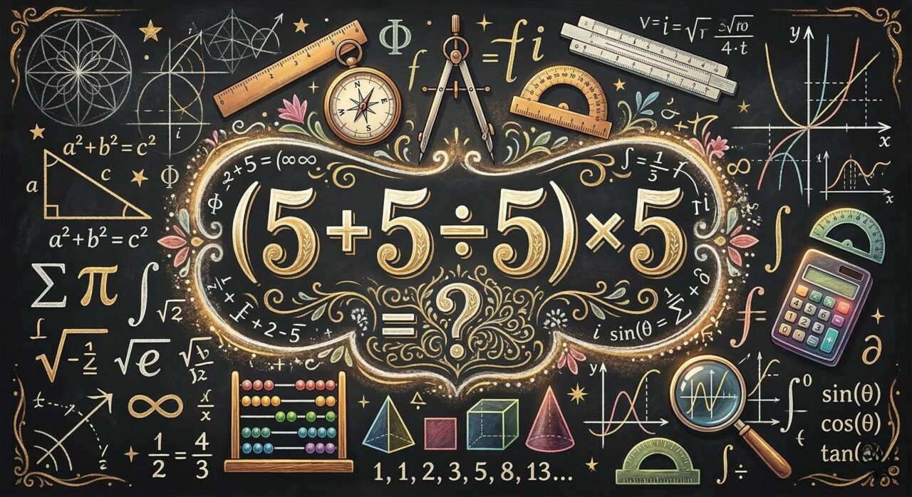 Quanto é (5 + 5 ÷ 5) × 5? Um desafio de esquentar a cabeça