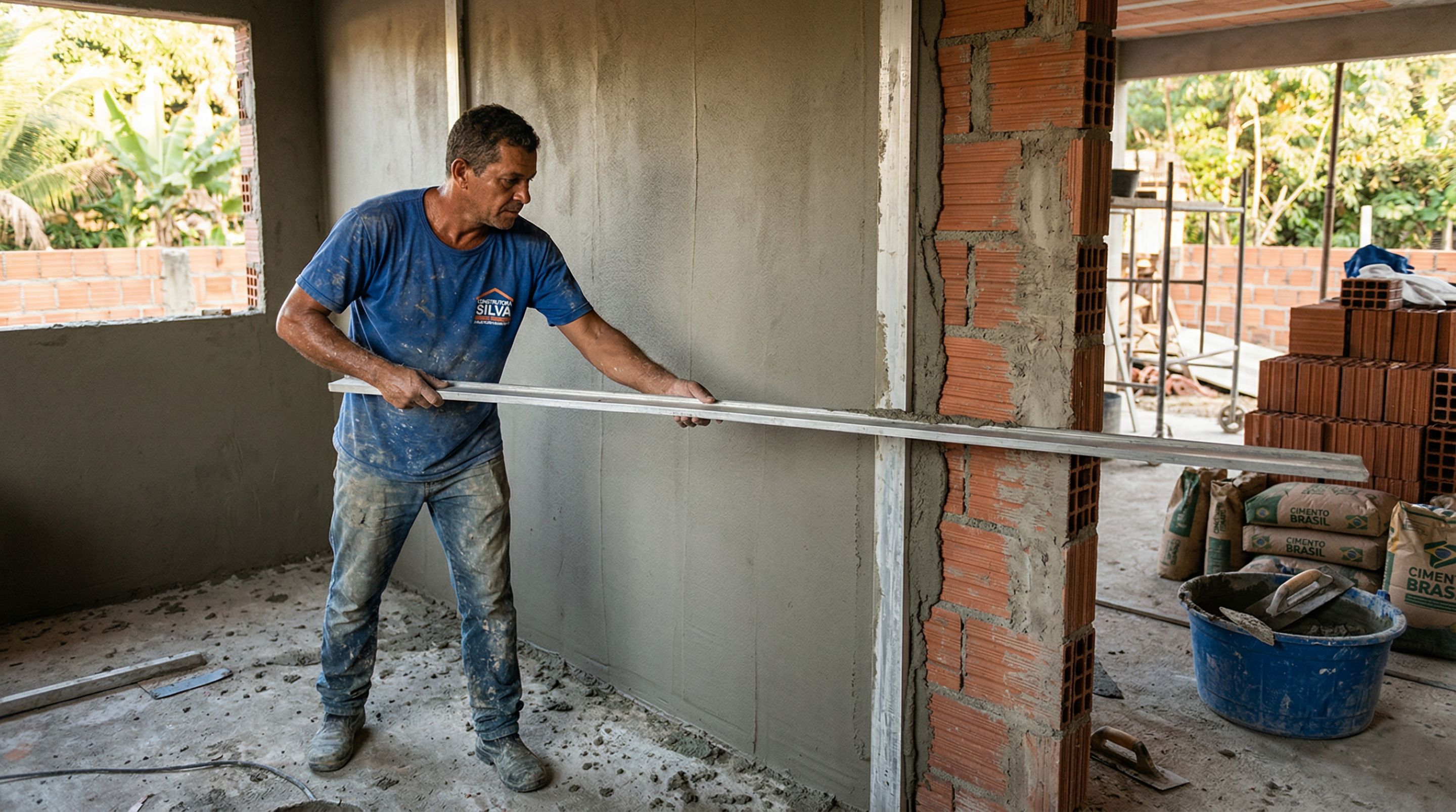 Pedreiro experiente ensina técnica para rebocar facilmente uma parede em menos de 3 horas