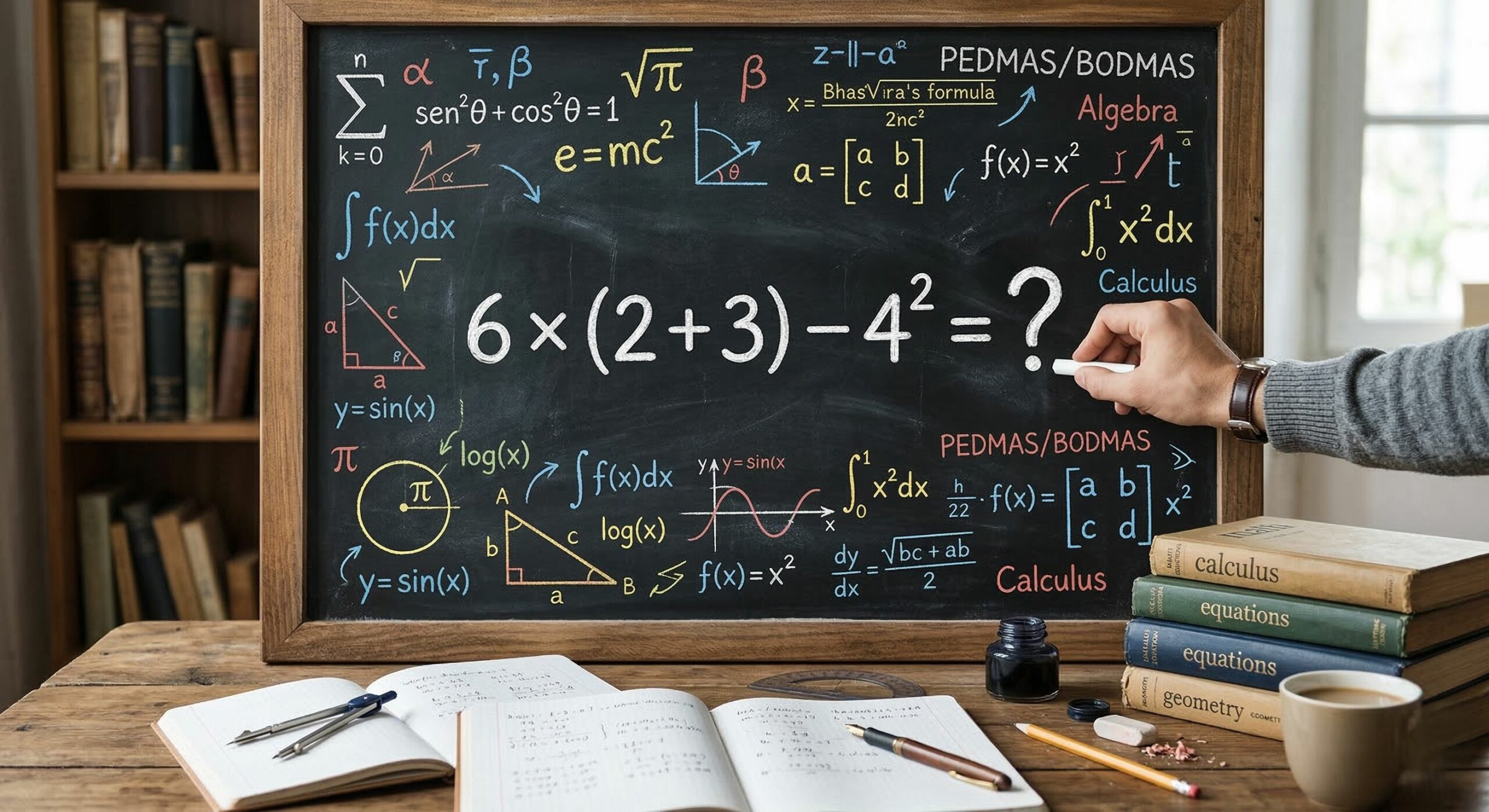 Você consegue resolver 6 × (2 + 3) – 4² em menos de 34 segundos?