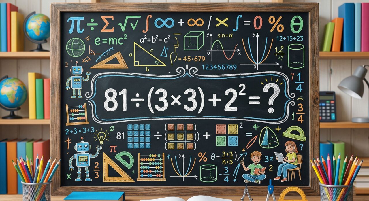 Quanto é 81 ÷ (3 × 3) + 2²? Uma mistura de parênteses e potência que embaralha a cabeça