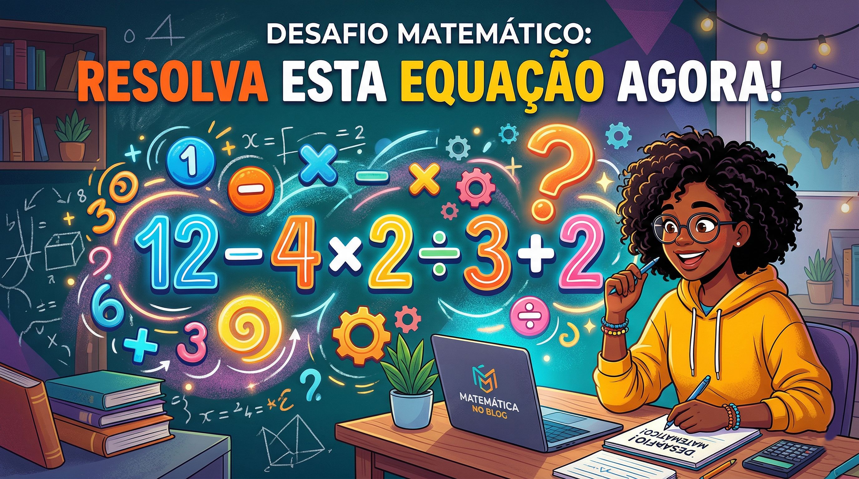 É possível resolver 12 – 4 × 2 ÷ 3 + 2 em menos de 27 segundos?