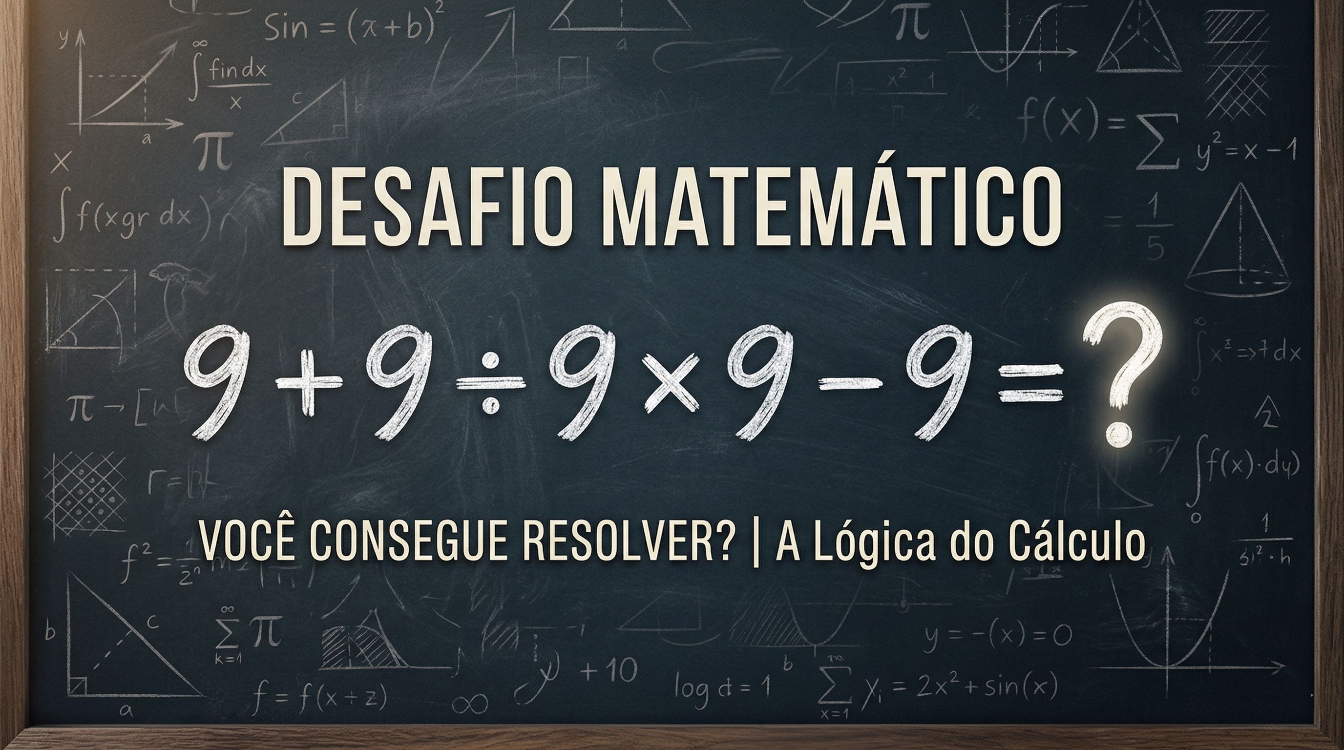 O desafio com 9 que testa sua lógica em segundos e mostra se você realmente domina a matemática