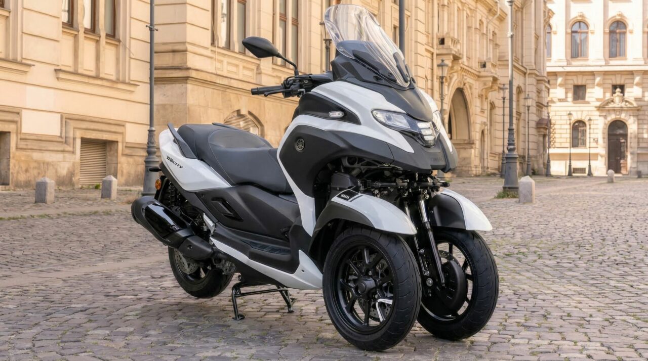 Nova scooter da Yamaha aposta em 3 rodas e tem até airbag