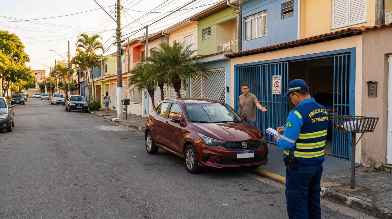 O que diz o art. 181 do CTB sobre estacionar o carro em frente à própria garagem?