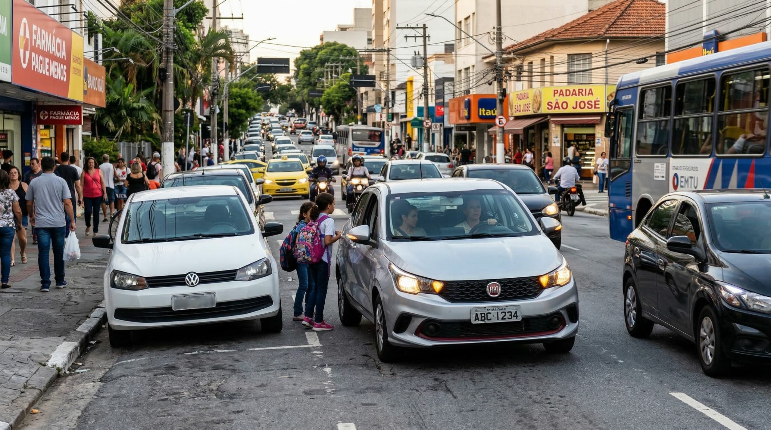 O que diz a lei sobre parar ”só um minutinho” em fila dupla?