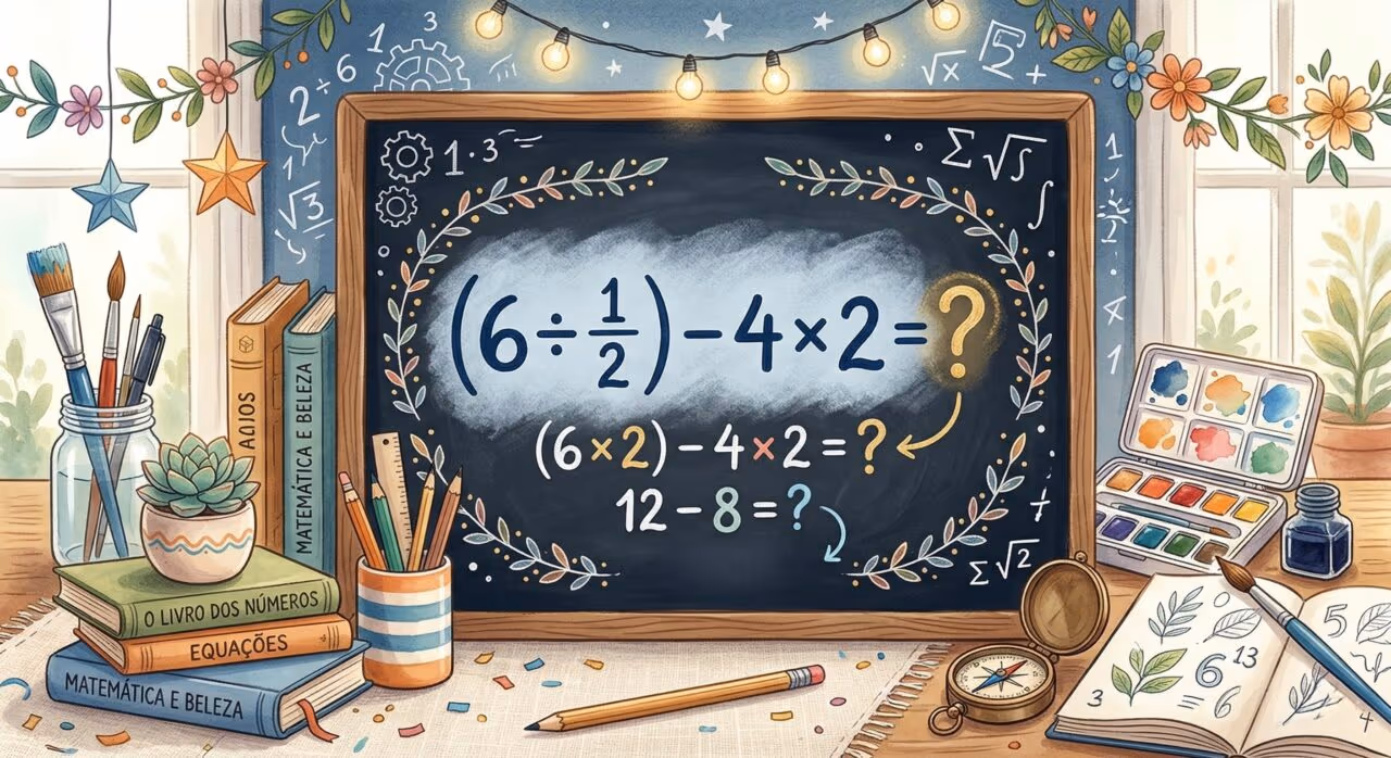 Você resolve (6 ÷ 1/2) – 4 × 2 em menos de 17 segundos?