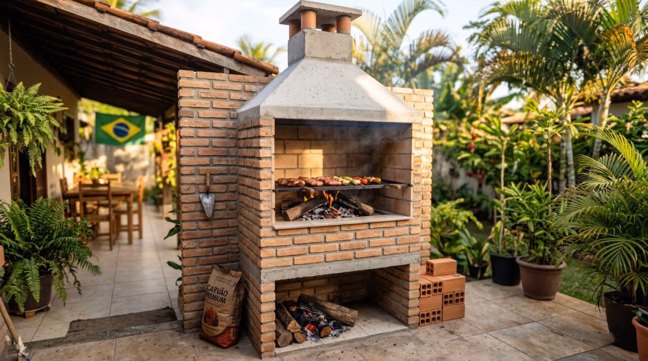 Como fazer sozinho uma churrasqueira em alvenaria muito fácil