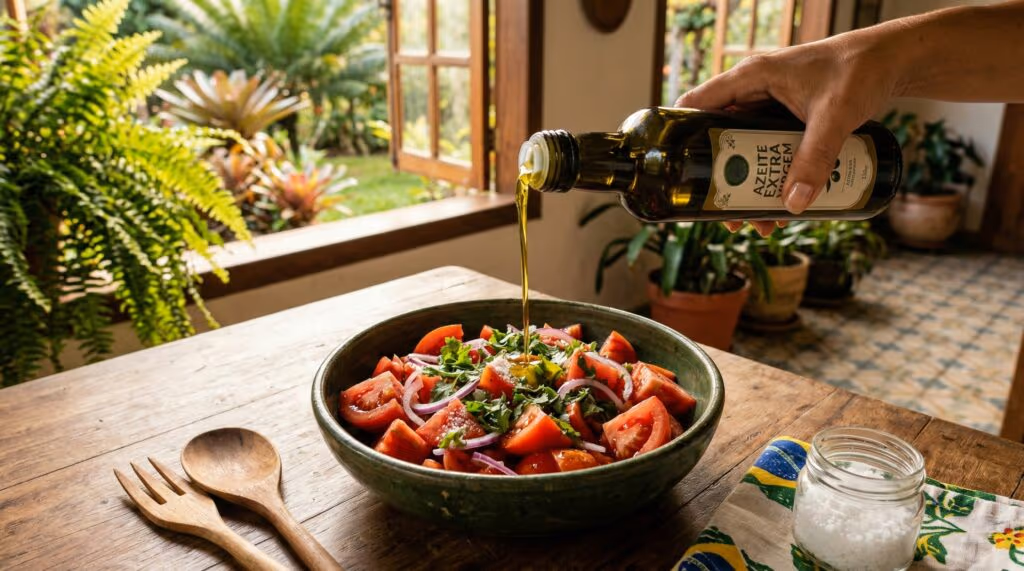 Cozinhar azeite com tomate: a combinação que fortalece a proteção celular e turbina a saúde