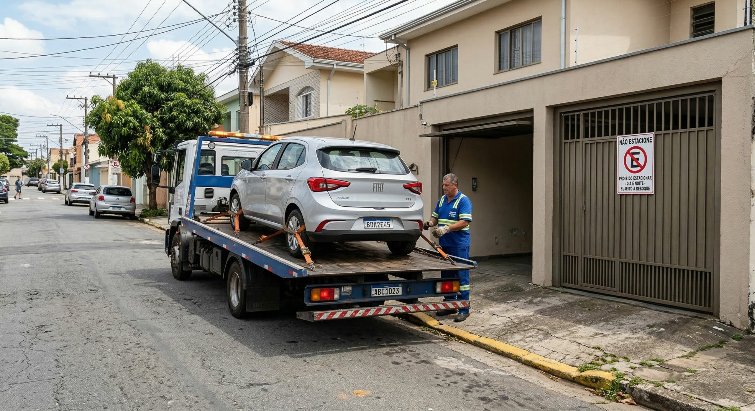 Motoristas devem ficar atentos: seu carro pode ser guinchado mesmo estacionado na frente da própria garagem