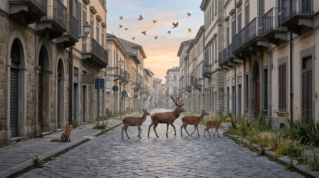 Quando carros e pessoas desapareceram e os animais voltaram às ruas