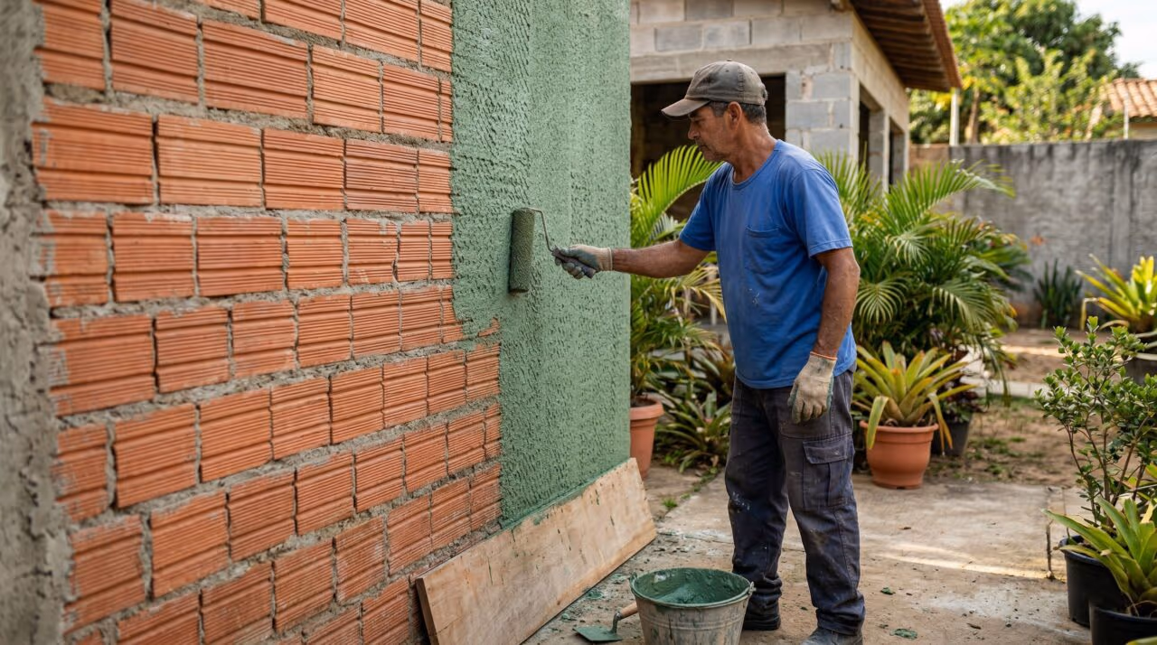 Com 8 reais que seriam jogados fora, pedreiro transforma parede com aplicação simples