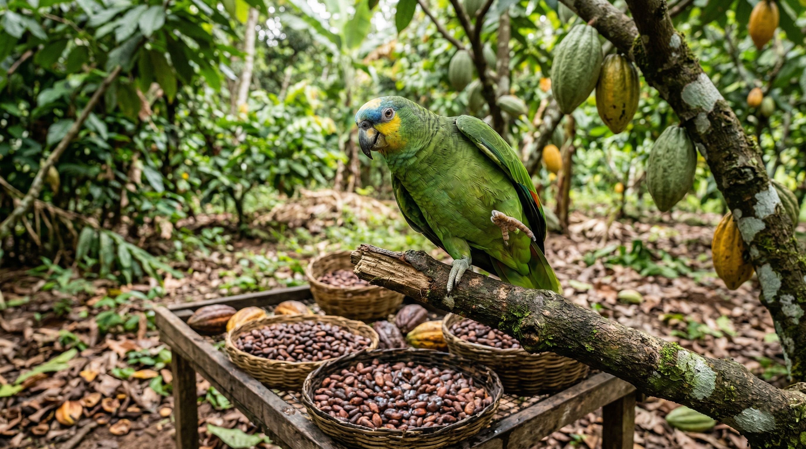 Papagaio fica bêbado após comer cacau fermentado
