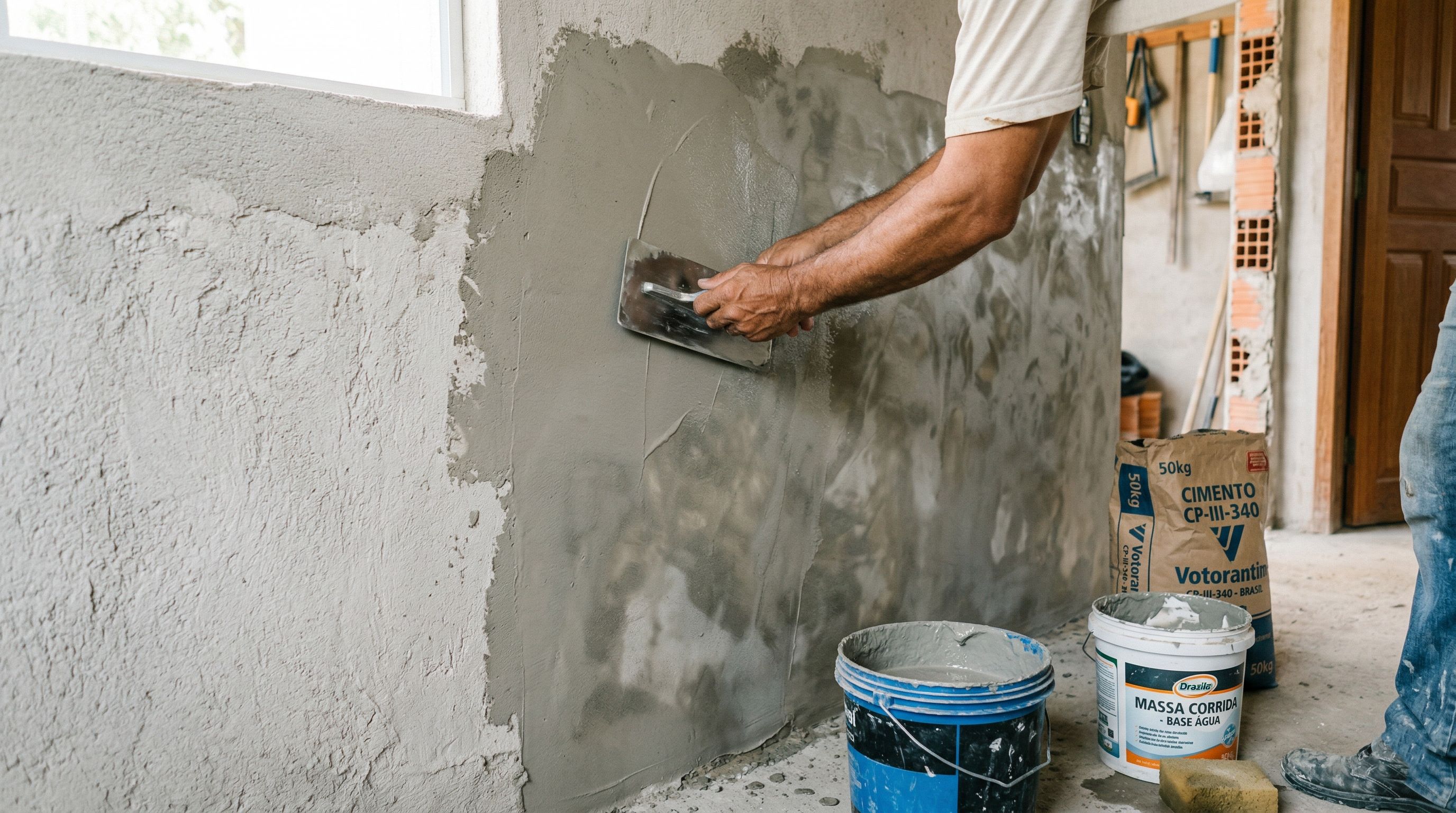 Misture cimento e massa corrida: a combinação simples que cria efeito de cimento queimado com visual moderno e baixo custo