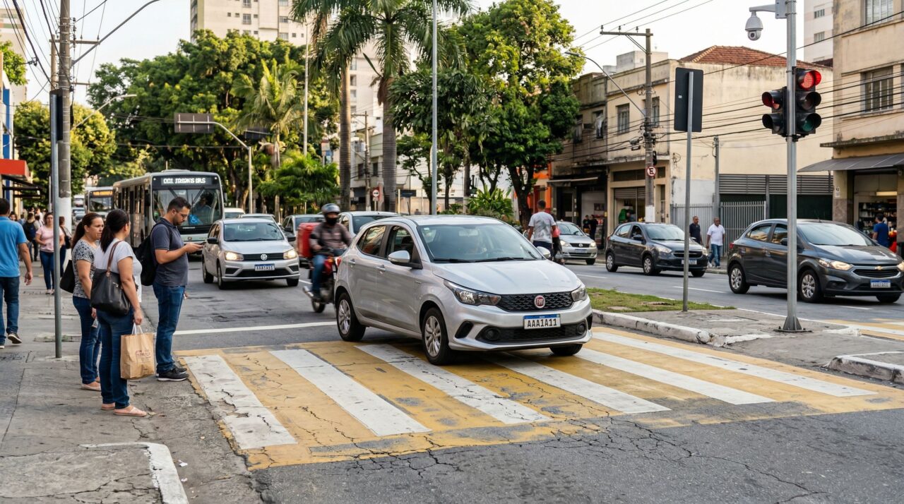 O que diz a lei sobre motoristas que param em cima da faixa de pedestre, mesmo que sem querer