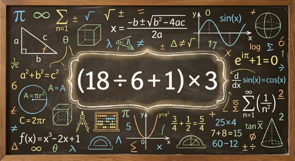 Quanto é (18 ÷ 6 + 1) × 3? Uma conta simples que 94% erra ao tentar
