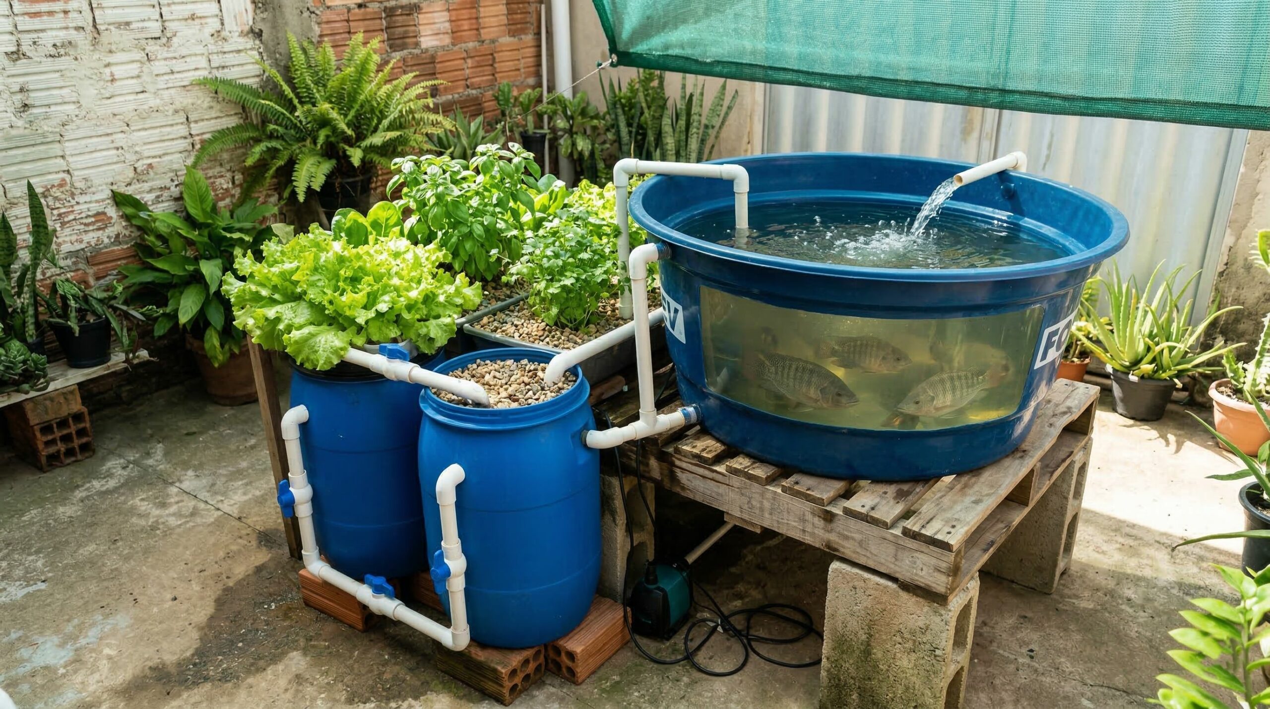 Criação de peixes em caixa d’água com um sistema barato e funcional