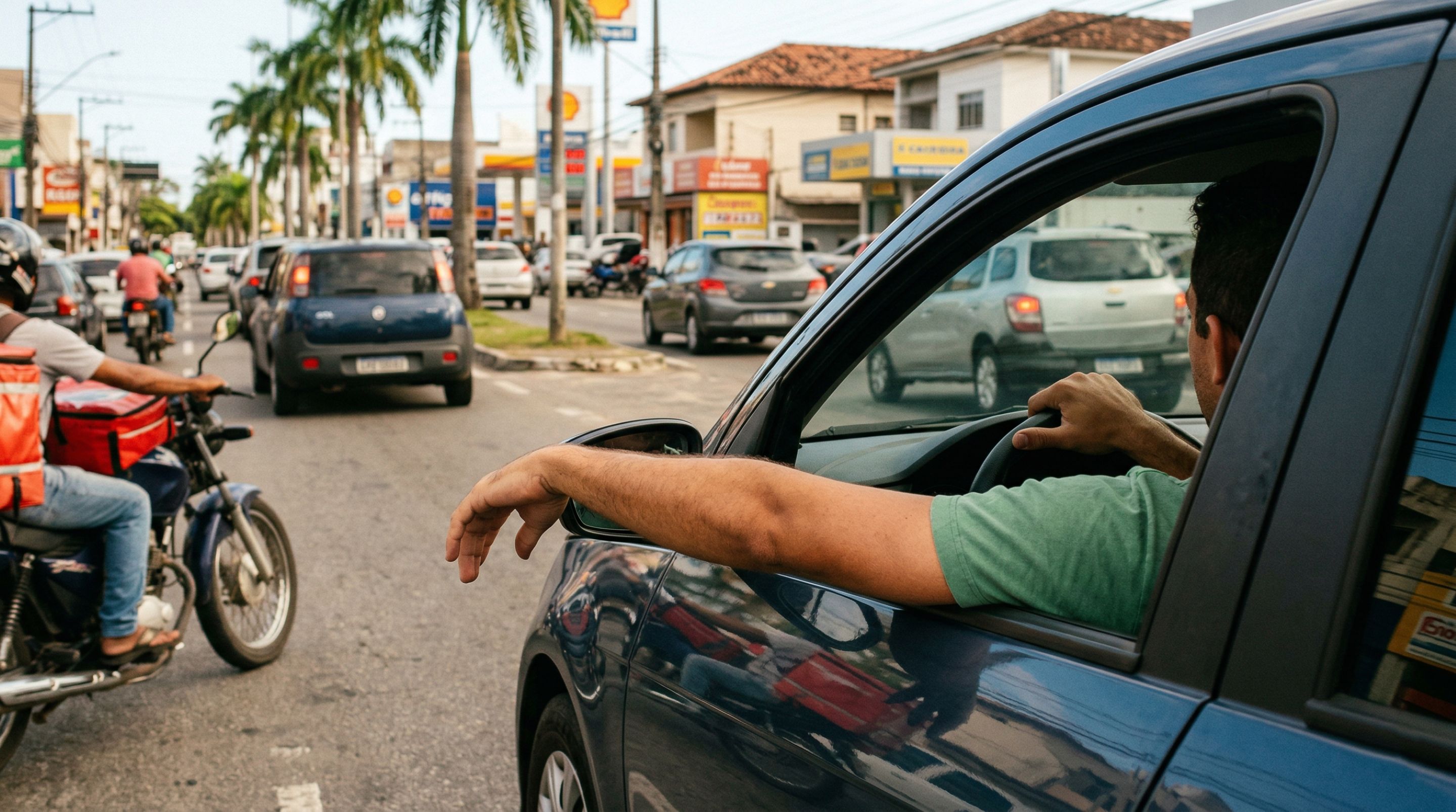 Motoristas que dirigem com o braço para fora do veículo precisam conhecer o art. 252 do CTB