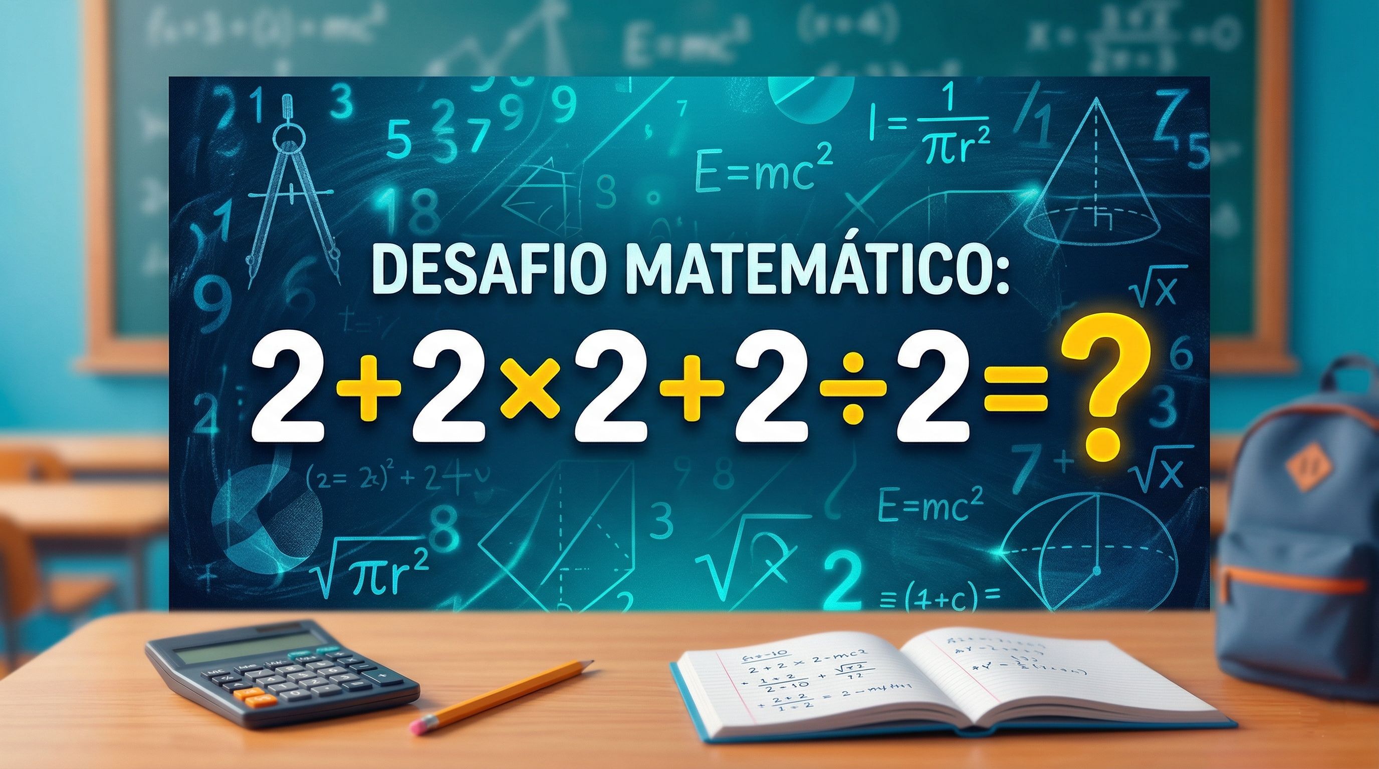 Como resolver 2 + 2 × 2 + 2 ÷ 2? Uma conta simples na aparência, mas trai se feita na pressa