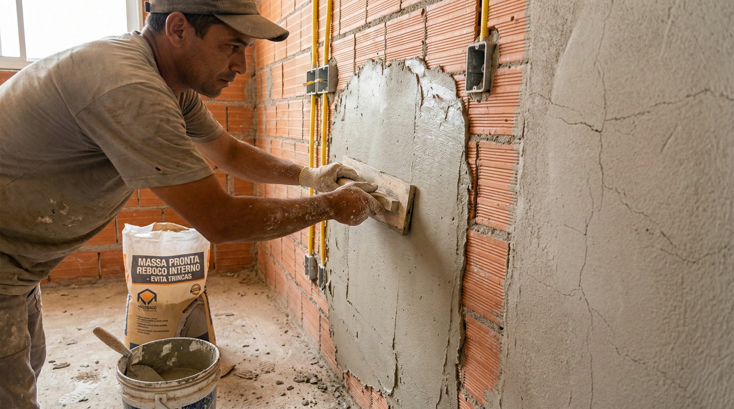 Como fazer reboco com argamassa que passa direto no tijolo e evita rachaduras