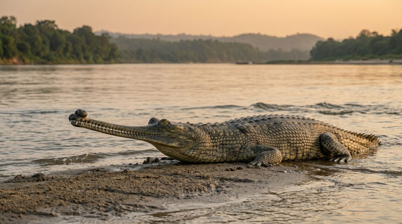 O animal raro que parece um crocodilo e existem apenas 200 em todo o mundo