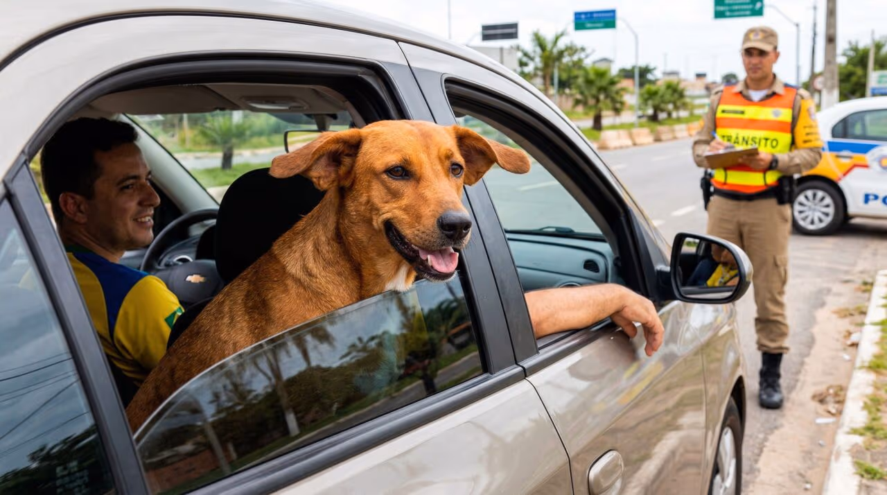 Motoristas que insistem em levar animais dentro do carro precisam conhecer o art. 252 do CTB