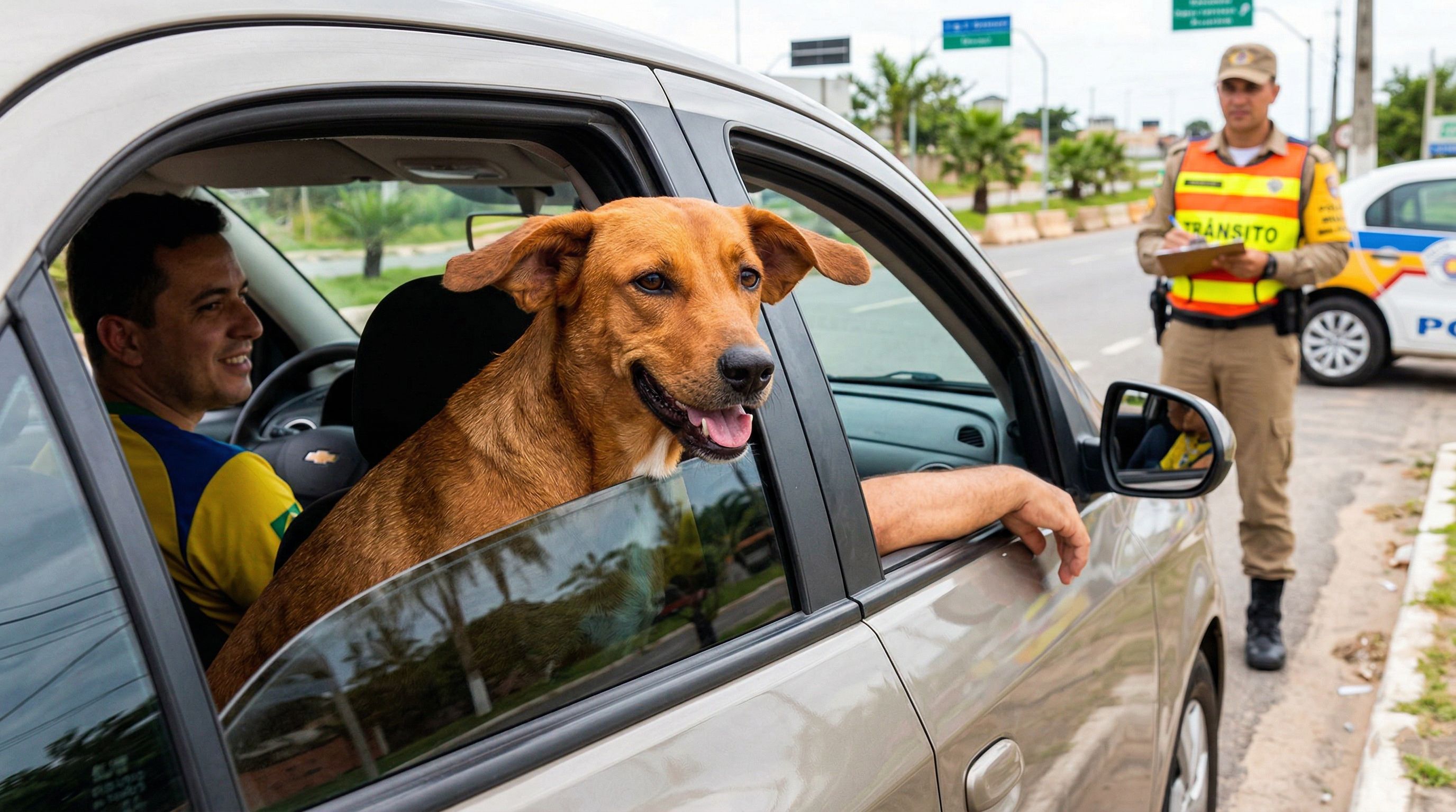 Motoristas que insistem em levar animais dentro do carro precisam conhecer o art. 252 do CTB