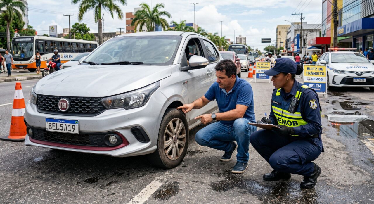 O que acontece na blitz com motoristas que rodam com os pneus dessa forma?