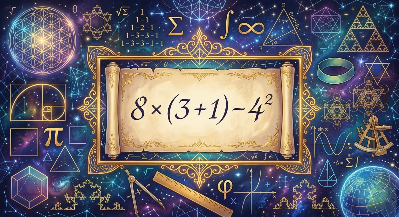 A conta 8 × (3 + 1) – 4² viraliza nas redes porque muita gente erra o resultado