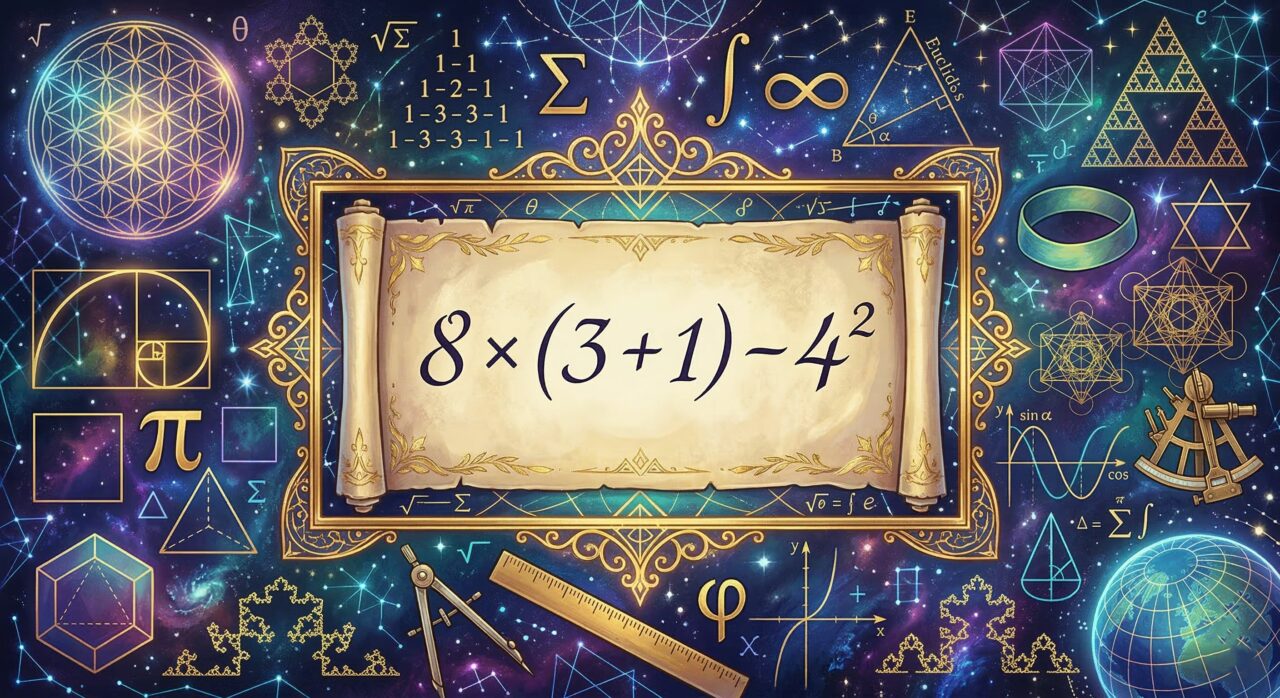 A conta 8 × (3 + 1) – 4² viraliza nas redes porque muita gente erra o resultado