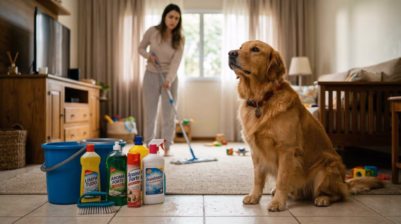 Quem tem cachorro em casa precisa ter cuidado com esses produtos de limpeza