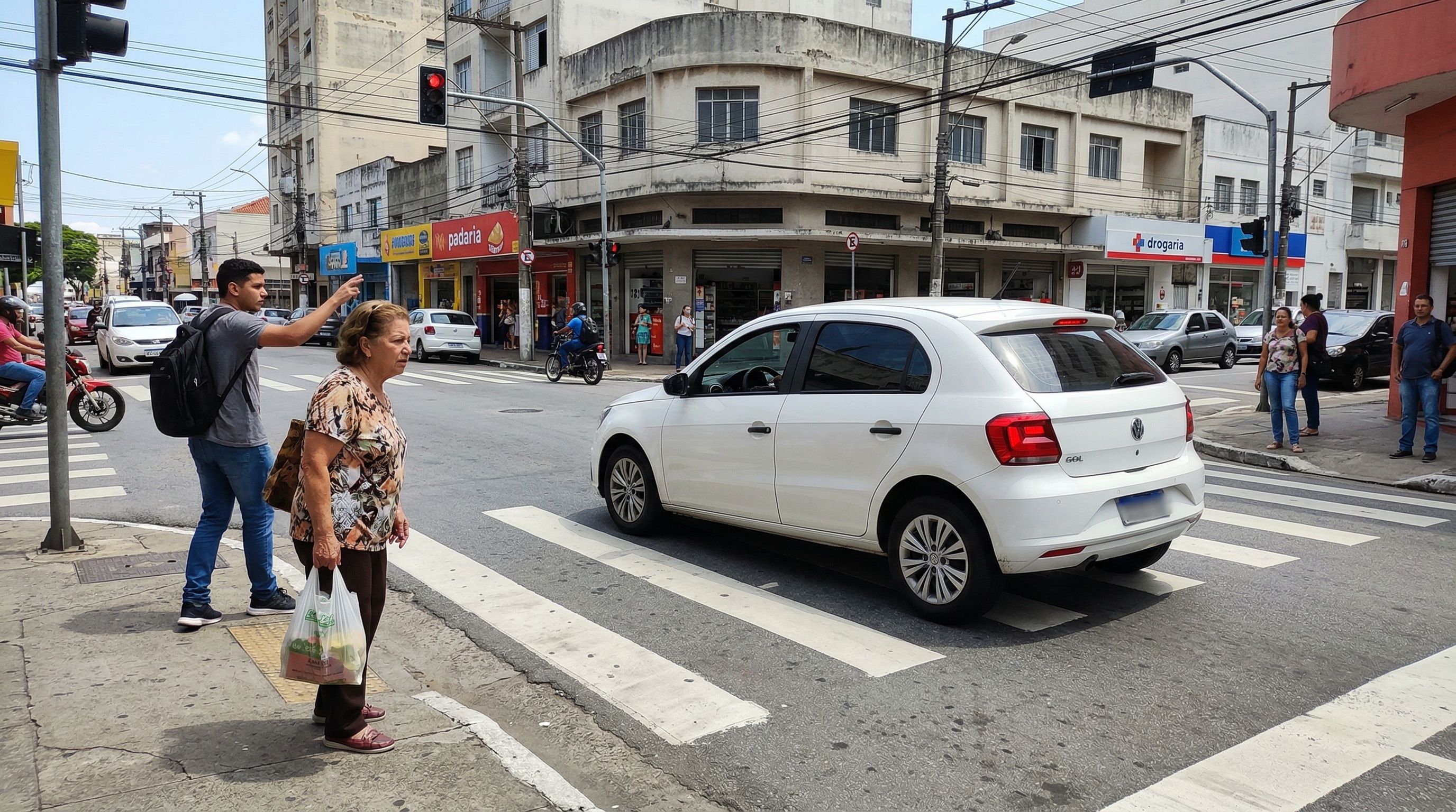 Motoristas que freiam ”sem querer” em cima da faixa de pedestre precisam conhecer o art. 214 do CTB