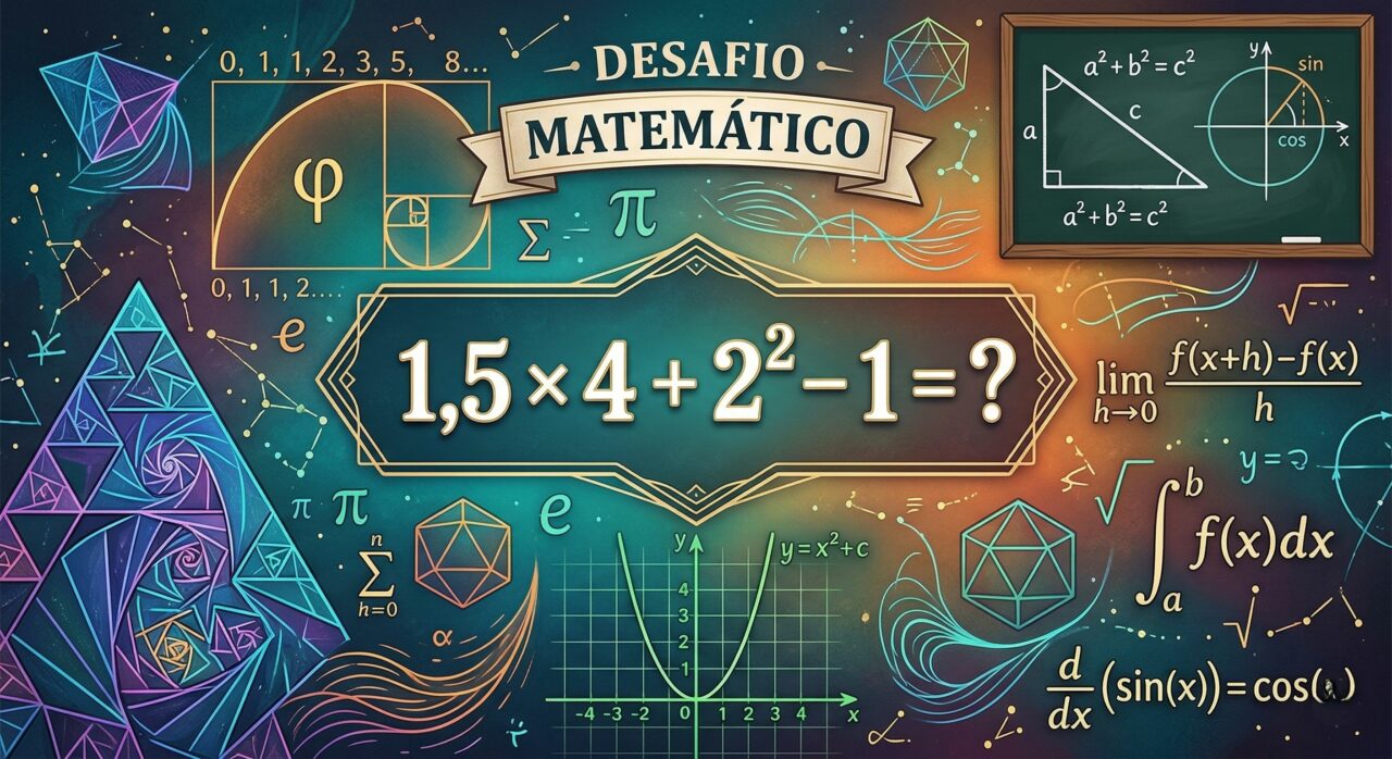 Consegue resolver 1,5 × 4 + 2² – 1 sem tropeçar na vírgula?