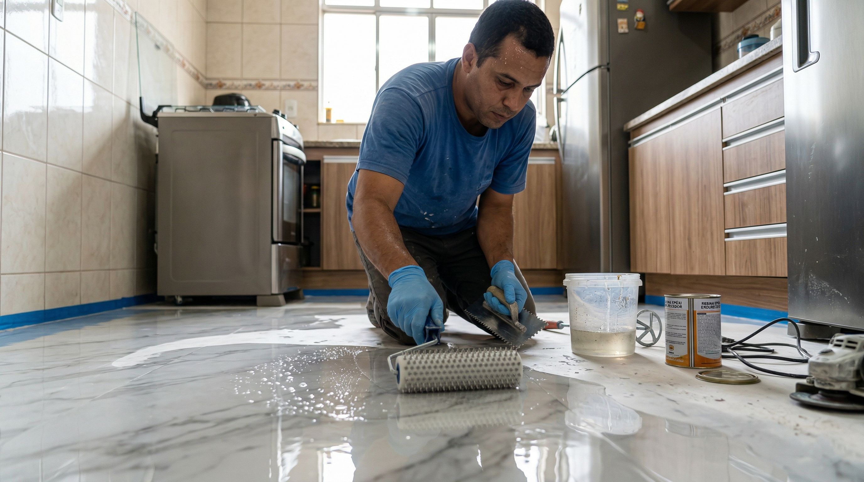 Como fazer passo a passo um piso de porcelanato líquido em qualquer cômodo da casa