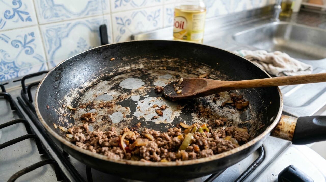 O que significa quando a panela começa a grudar mais?