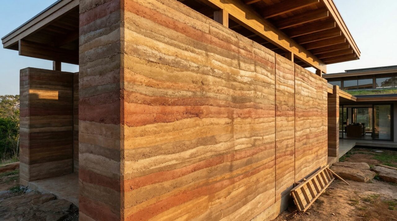 Nem tijolo nem concreto: a técnica milenar que transforma terra em paredes resistentes e naturalmente bonitas