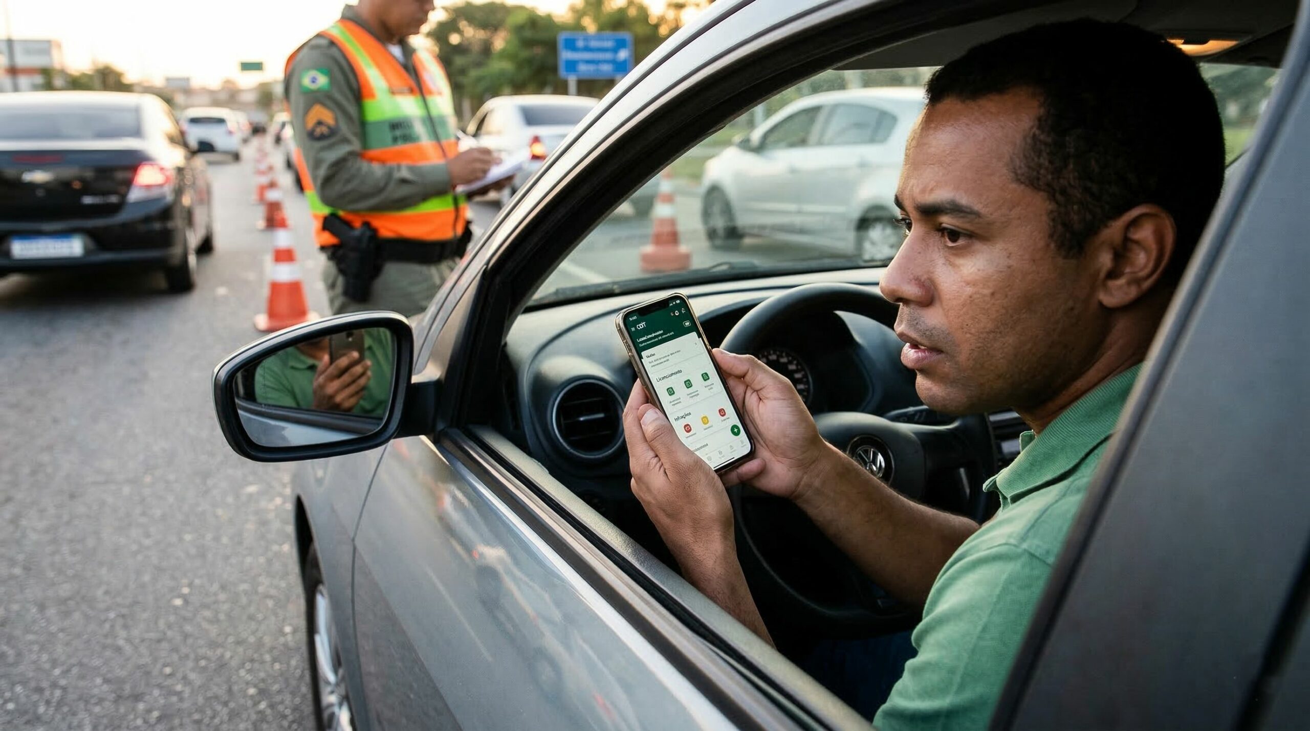 É permitido consultar multas e a situação do veículo durante a blitz de trânsito?