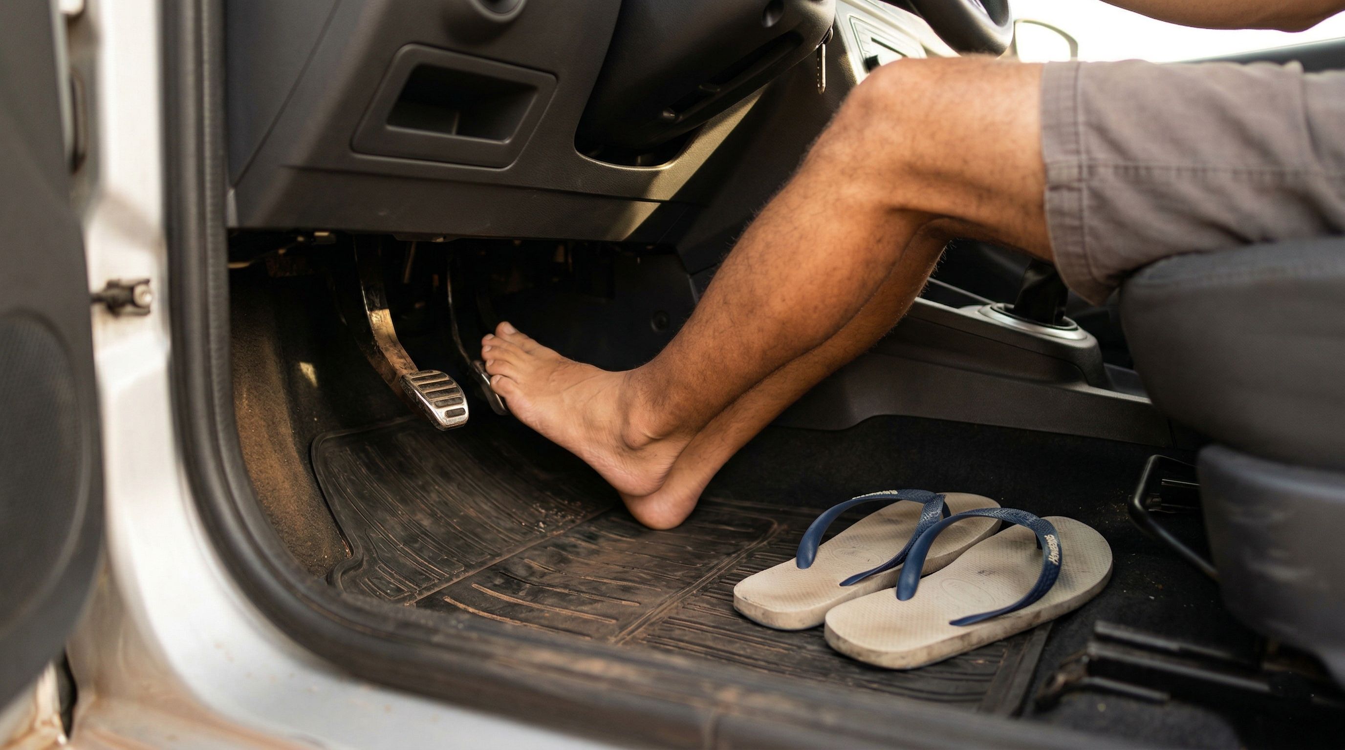 Motoristas que dirigem descalços ou de chinelo precisam conhecer o art. 252 do CTB