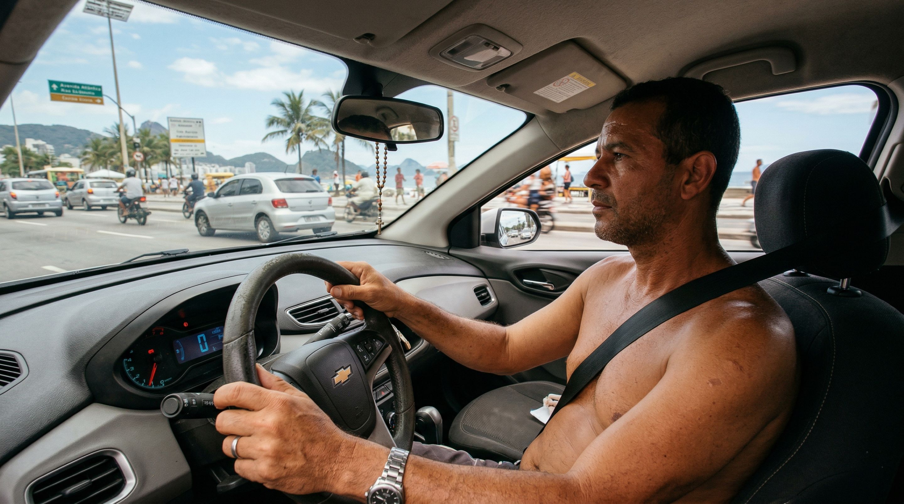 Motoristas que dirigem sem camisa precisam ter cuidado com esssa regra
