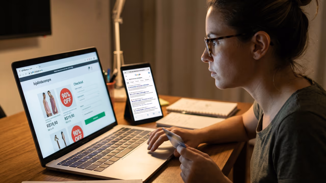 Compra online que virou fraude: os sinais que o site é falso antes de você inserir o cartão