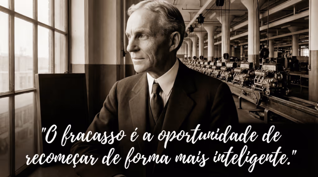 Henry Ford, bilionário industrial: “O fracasso é a oportunidade de recomeçar de forma mais inteligente”