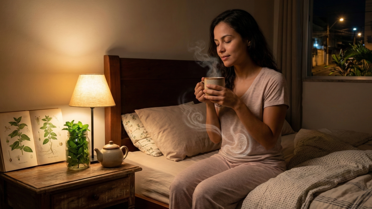 Chá de hortelã antes de dormir pode atrapalhar o sono? O detalhe que quase ninguém comenta