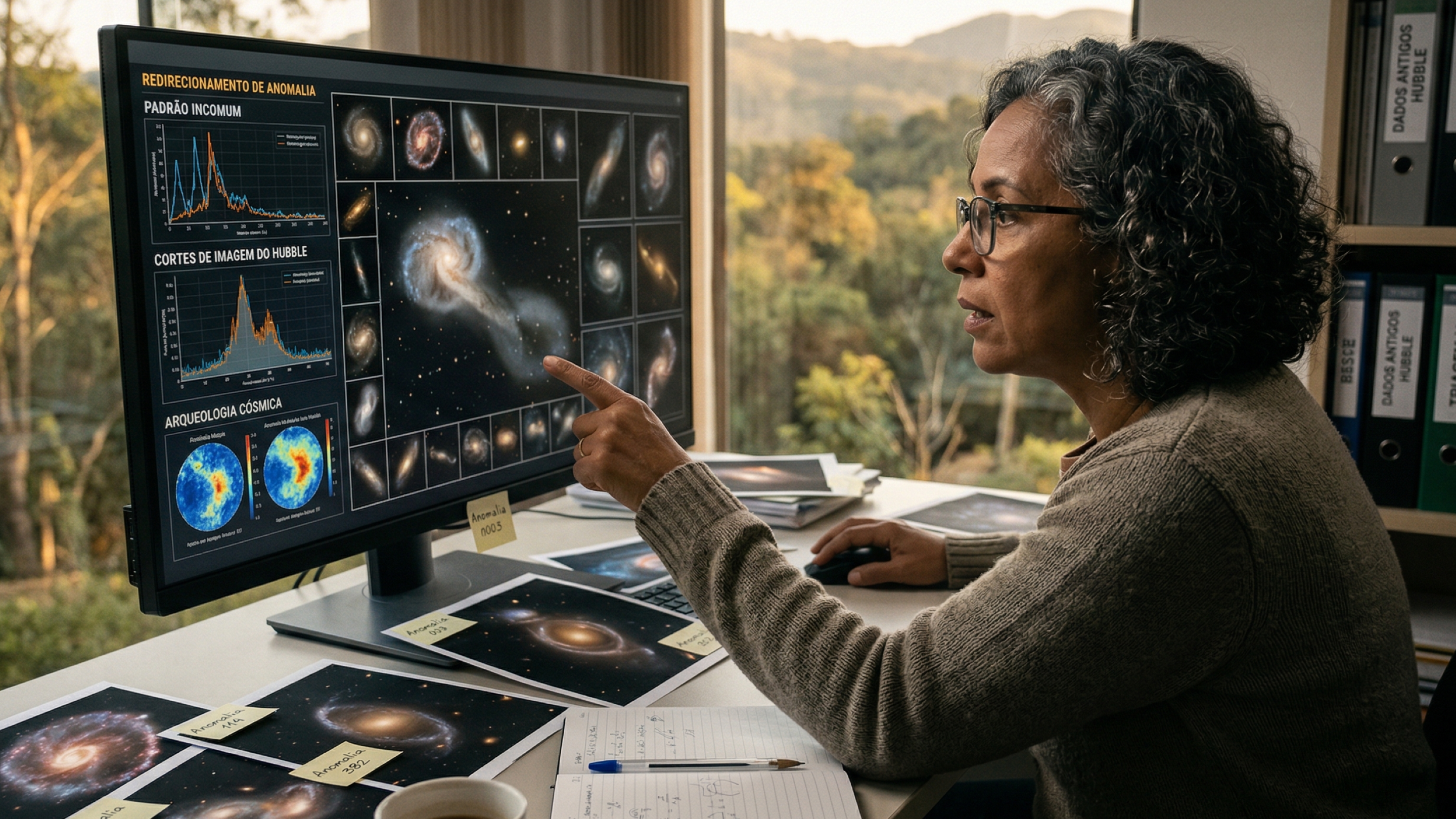 A IA que encontrou centenas de anomalias em arquivos do Hubble que ninguém tinha classificado direito