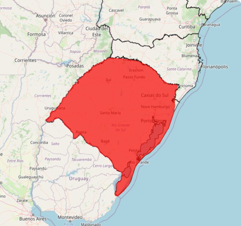 Inmet emite Alerta vermelho para grande risco de tempestade nesta 2°feira, 23