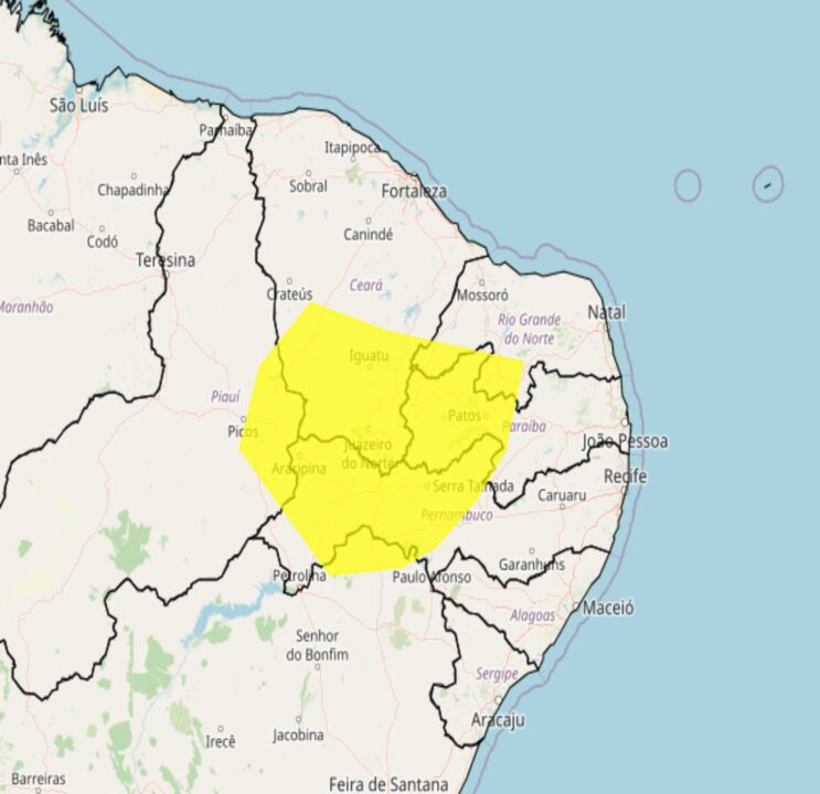 Inmet solta alerta para fortes chuvas até as 23h59 desse sábado, 28