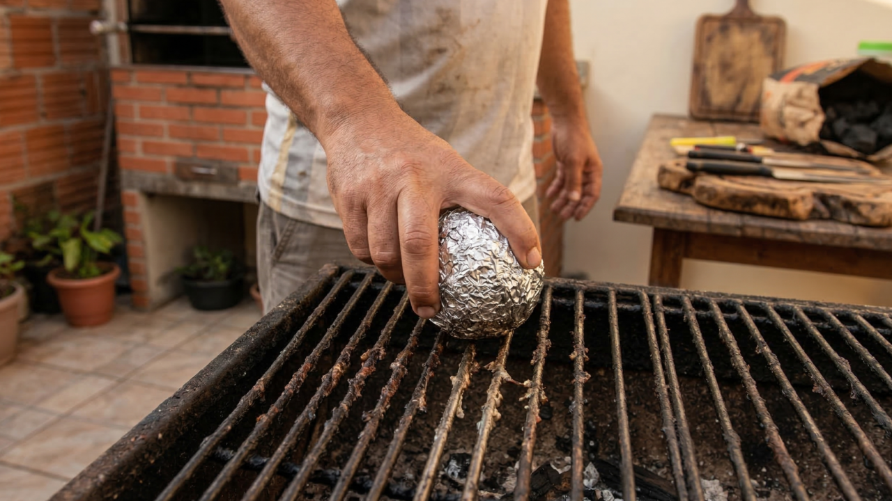 O papel alumínio pode ser um grande aliado na limpeza da grelha