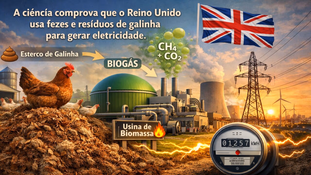 Parece uma piada, mas a ciência comprova que o Reino Unido usa fezes e resíduos de galinha para gerar eletricidade