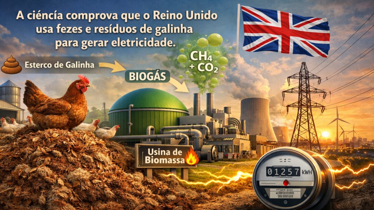 Parece uma piada, mas a ciência comprova que o Reino Unido usa fezes e resíduos de galinha para gerar eletricidade