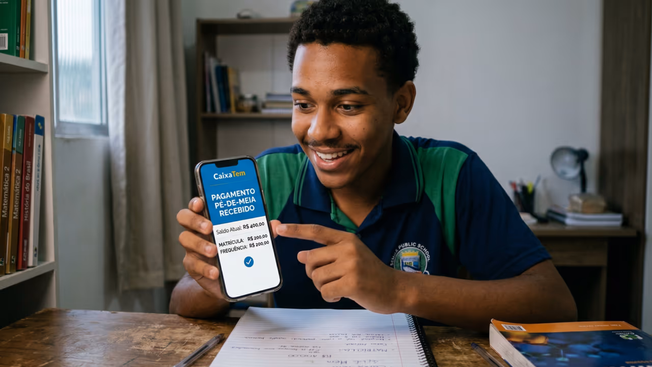 Pé-de-Meia libera nova parcela e estudantes já podem consultar o valor disponível no app