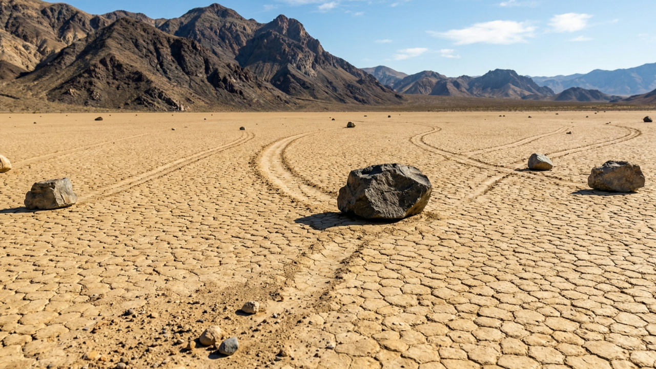 O fenômeno natural que faz pedras andarem sozinhas no deserto e intriga cientistas há décadas