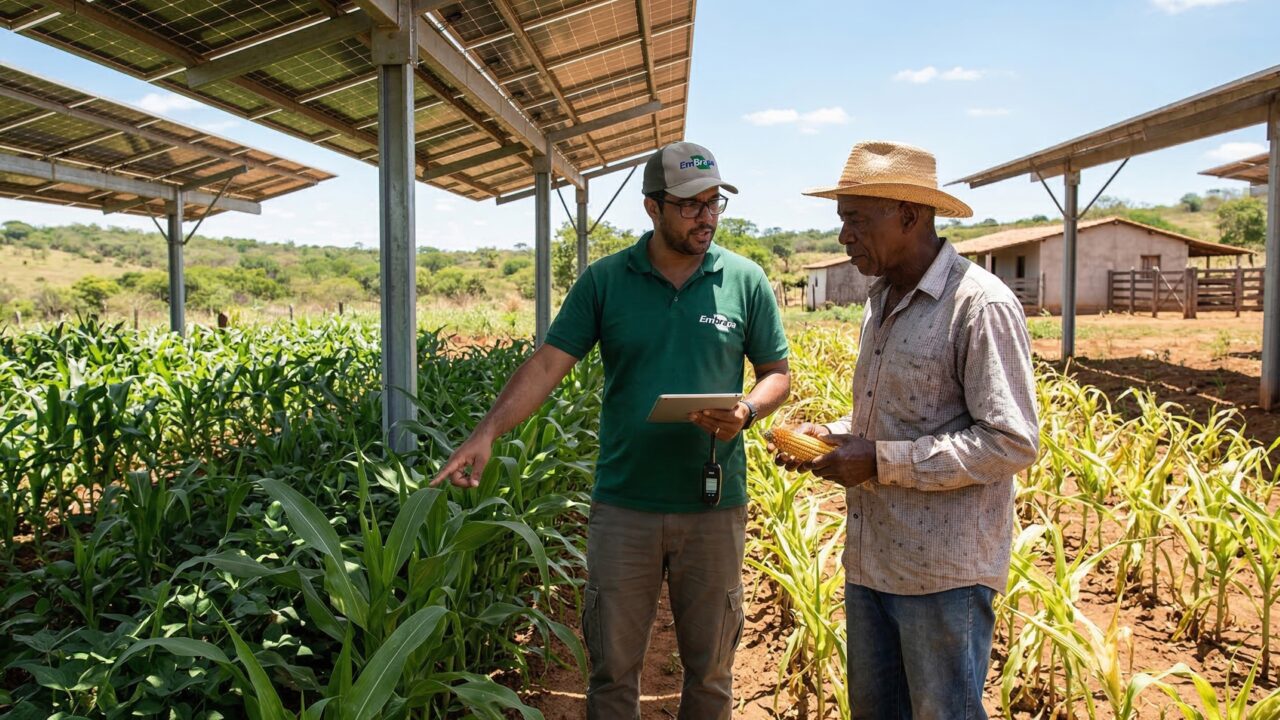 O uso de placas solares contribui até mesmo nas plantações